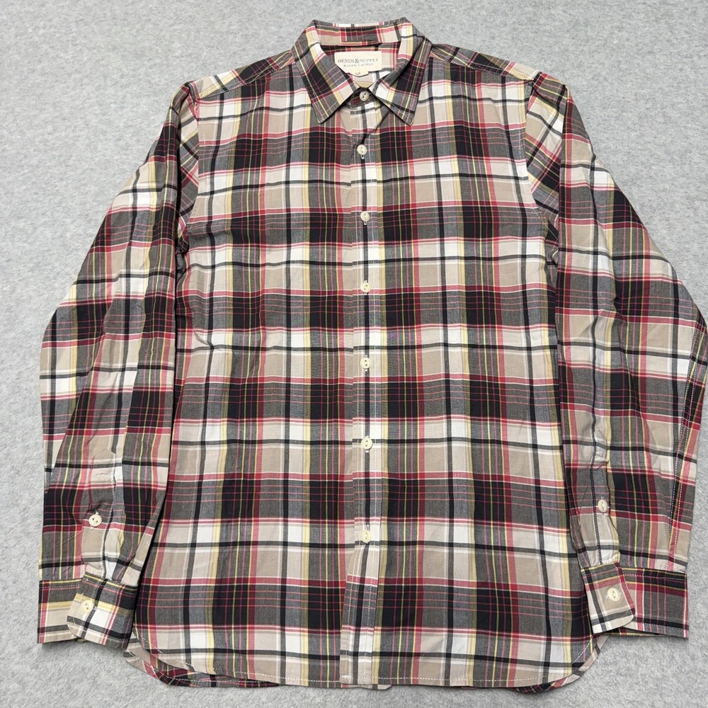 Denim & Supply Ralph Lauren Shirt Mens M Multicolor Plaid Long Sleeve Button Up